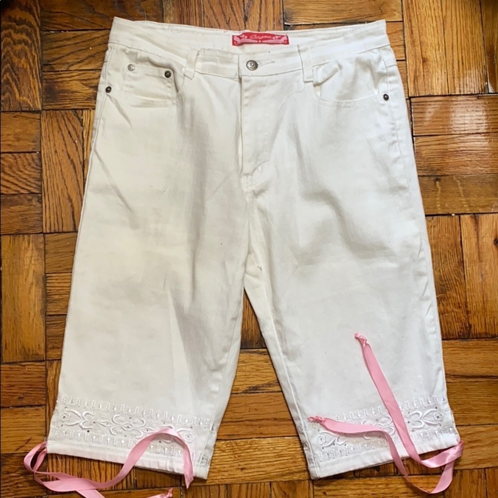 2 for $15 cos jeans white shorts size: 8
